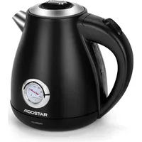 Aigostar Retro Edelstahl mit Analoger Temperaturanzeige, 1,7L, 2200W, Automatischer