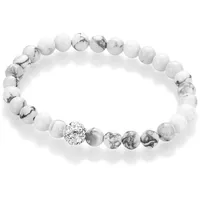 FIRETTI Armband mit Kristallstein (synth) Howlith grau/weiß 17 cm