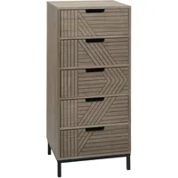 Mendler Kommode HWC-N90, Schrank Highboard, 3D-Design 5 Schubladen Holz