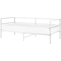 Beliani Tagesbett Weiß Eisen mit Metallrost 90 x 200