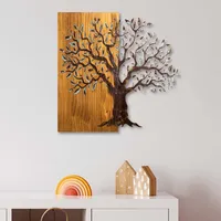 Wallity Hand-Painted Decorative Wooden Wall Accessory, 60 x 58