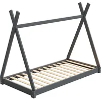 Hago HAGO24 Kinderbett 200x90cm Grau Tipibett Holz Kiefer Bettgestell