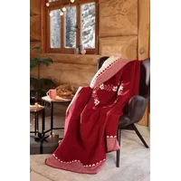 Biederlack Wohndecke Heart Warming 150x200 cm - rot;beige