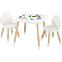 Vevor Kindersitzgruppe Kindertisch, 2 Kinderstühle 1 Tisch Kindersitzgruppe aus