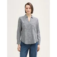 Tom Tailor With Slub Structure 1035247 Bluse Midnight Navy
