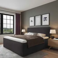 Halmon Schlafkomfort Betten Polsterbett Gent Anthrazit 200 x 200