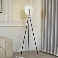 LUCANDE Stehleuchte Helva, 150 cm, weiß/schwarz, drehbar