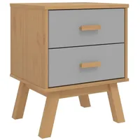 VidaXL Nachttisch OLDEN Grau und Braun Massivholz Kiefer