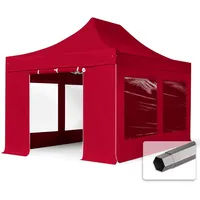 TOOLPORT Faltpavillon Pavillon 3x4,5m - mit 4 Seitenteilen (Panoramafenster)
