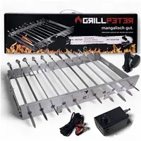 Grillpeter Mangal Drehspießaufsatz für 11 Spieße Elektromotor Spieße