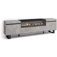SKRAUT HOME Tv-Schrank, Grau, Hellgrau, Holzwerkstoff, Rechteckig, 35x57x200 cm,