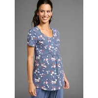 NEUN MONATE Umstandsshirt in blau geblümt), | Gr. 40/42,