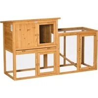 PawHut Kaninchenstall mit Tannenholz 141 x 60 x 86