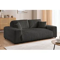 S-style möbel Mollis - Sofa 2 Sitzer aus Dunkelgrau