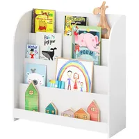 Bellabino Baru Kinderbücherregal, Montessori Regal mit 4 Ablagefächern, Bücherregal