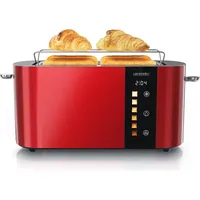 Arendo Toaster 4 Scheiben, Langschlitz, Edelstahl, 1500W, Display mit