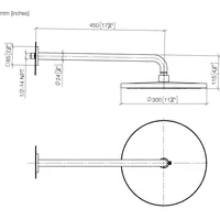 Dornbracht Regenbrause mit Wandanbindung, Ausladung 450mm, Ø 300mm, 28679670-93,