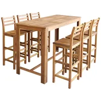 VidaXL Bartisch und Stuhl-Set 7-tlg. Akazienholz Massiv
