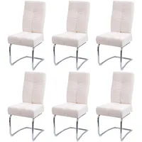 MCW 6er-Set Esszimmerstuhl MCW-G56, Küchenstuhl Freischwinger Stuhl Lehnstuhl, Metall