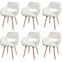 MCW 6er-Set Esszimmerstuhl MCW-A50 II, Stuhl Küchenstuhl Polsterstuhl, Holz