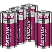 Tecxus RCR123 Akku - 500 mAh, 4 Stk. im
