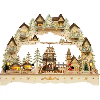 SIKORA LB07 beleuchteter LED XXL Holz Schwibbogen WEIHNACHTSDORF mit