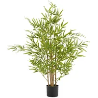 Tectake Künstlicher-Bambusbaum, Grün, Kunststoff, 120 cm Dekoration, Blumen -
