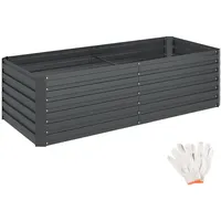 Tectake Hochbeet Blomma, 880l, verzinkt, 200x80x56cm - anthrazit -