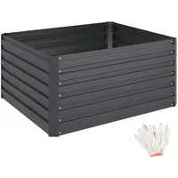 Tectake Hochbeet Blomma, 650l, verzinkt, 120x100x56cm - anthrazit