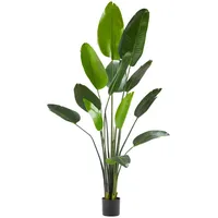 Tectake Künstlicher-Paradiesvogelbaum, Grün, Kunststoff, 180 cm Dekoration, Blumen -