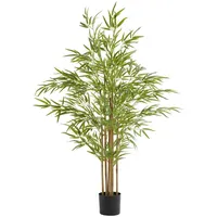 Tectake Künstlicher-Bambusbaum, Grün, Kunststoff, 150 cm Dekoration, Blumen -
