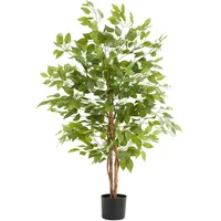 Tectake Künstlicher-Ficusbaum, Grün, Kunststoff, 120 cm Dekoration, Blumen -
