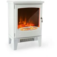 Klarstein - Meran Elektrischer Kamin 950/1850W 2-stufige Heizung Gusseisen-StilWeiß