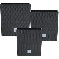 Botle Set 3X Pflanztöpfe Blumentopf Einsatz Rattan Trapez H