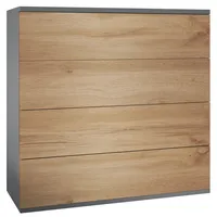Vladon Kommode Pavos V3 (Sideboard hängend, mit 4 Schubladen),
