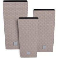 Botle Topf Set 3 x Pflanztöpfe Kübel Rattan Hohes