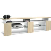 Vladon Lowboard, Eiche San Remo, Holzwerkstoff, 138.5x39x39 cm, Wohnzimmer,