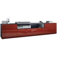 Vladon Lowboard Bordeaux, Holzwerkstoff, 181x39x35 cm, Wohnzimmer, Wohnwände, Lowboards,