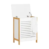 SoBuy Wäscheschrank mit Deckel Holzfarbe 50x30x60cm Funktional