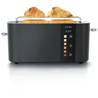 Arendo Toaster 2 Scheiben, Langschlitztoaster, Langschlitz, Edelstahl, 1000W, Display