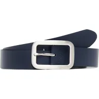 S.Oliver Ledergürtel mit rechteckiger Rahmenschließe und Logo-Details - 80