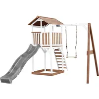 Axi Beach Tower Spielturm mit Einzelschaukel Braun - Weiß