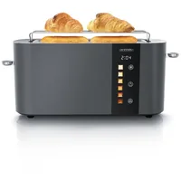 Arendo Toaster 2 Scheiben, Langschlitztoaster, Langschlitz, Edelstahl, 1000W, Display