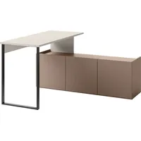 Mirjan24 Schreibtisch Kaschmir, Trüffeleiche, Holzwerkstoff, Rechteckig,Rechteckig, 260x77x55 cm, Arbeitszimmer,
