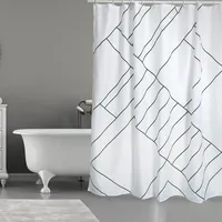 MSV Duschvorhang Monolithic 180 x 200 cm schwarz-weiß