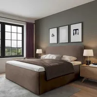 Halmon Schlafkomfort Betten Polsterbett Sahara, Holz, 200x200 cm, Schlafzimmer,