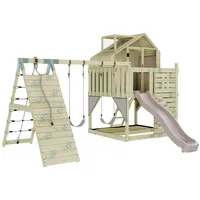 OUTDOORTOYS Spielturm Oscar mit Kinderschaukel Altrosa