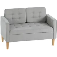 Homcom 2 Sitzer Sofa, mit Stauraum, Holzbeine, Gepolsterter Polstersofa