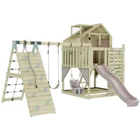 OUTDOORTOYS Spielturm Oscar mit Babyschaukel Altrosa