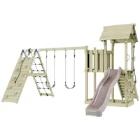 OUTDOORTOYS Spielturm Roskilde mit Kinderschaukel Altrosa